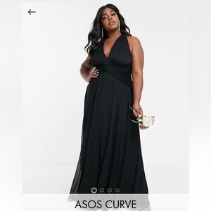 ASOS Curve Black Halter Wedding Dress